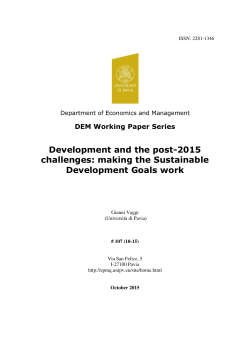 making the Sustainable Development Goals work