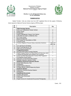 Tender Notice - National Forensic Science Agency