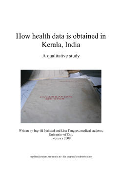 How health data is obtained in Kerala, India - DUO