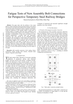 Fatigue Tests of New Assembly Bolt Connections for Perspective