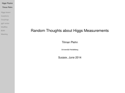 Random Thoughts about Higgs Measurements