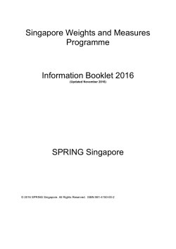 Singapore Weights and Measures Programme Information Booklet