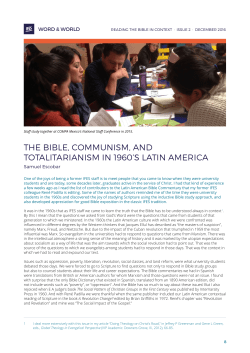 the bible, communism, and totalitarianism in 1960`s latin america