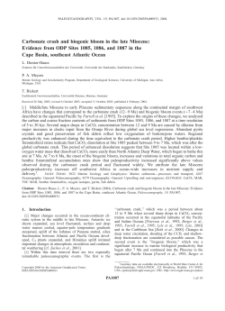 Carbonate crash and biogenic bloom in the late Miocene: Evidence