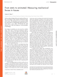 From static to animated: Measuring mechanical forces in tissues