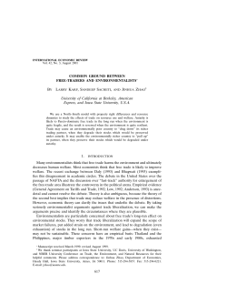 Common Ground Between Free-Traders and Environmentalists