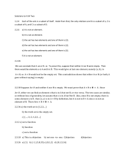 Solutions to H.W Two 1.2.4 Each of the sets is a subset of itself