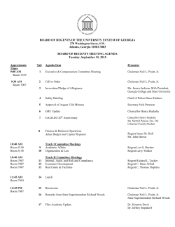 BOR agenda - Sept 2015 - University System of Georgia
