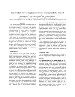 Trustworthily Forwarding Sensor Networks