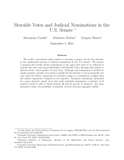 Storable Votes and Judicial Nominations in the U.S. Senate &lowast;