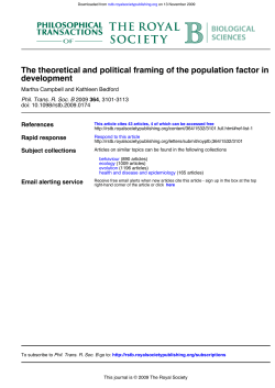 development The theoretical and political framing of the population