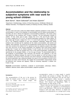 Accommodation and the relationship to subjective