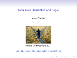 Inquisitive Semantics and Logic