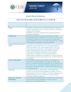 Insider Threat Definitions