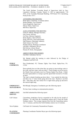 March 15, 2016 - North Strabane Township