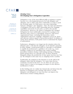 Developing One`s Delegation Capacities