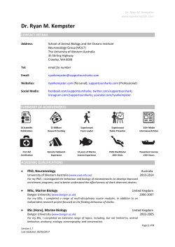 Dr. Ryan Kempster Resume