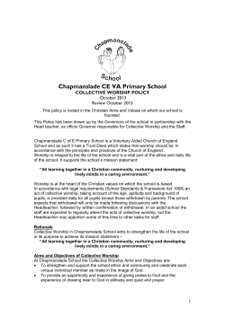 Collective Worship Policy - Chapmanslade Church Of England
