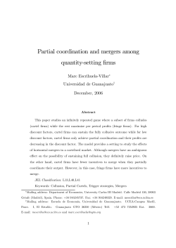 Partial coordination and mergers among quantity