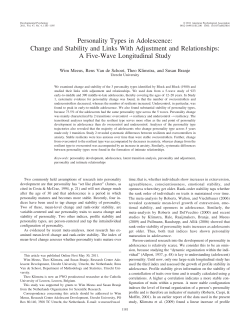 Personality Types in Adolescence