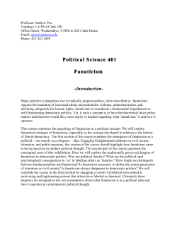 Political Science 401 Fanaticism