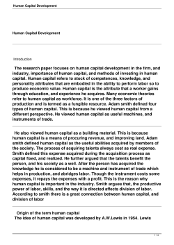 Human Capital Development