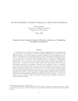 On the Feasibility of Market Solutions to Self