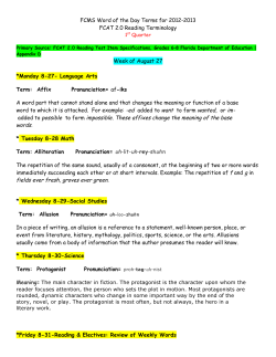 FCMS Word of the Day Terms 1st quarter 2012 2013