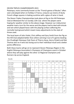 DEVON TRIPLES CHAMPIONSHIPS 2015 Petanque, more