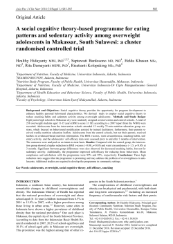 A social cognitive theory-based programme for eating patterns and