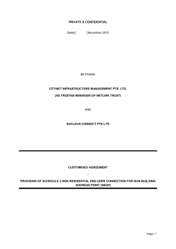 Customised Agreement - Provision of Non-Residential EUC