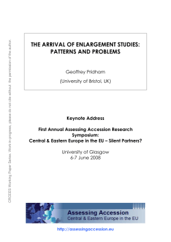 THE ARRIVAL OF ENLARGEMENT STUDIES: PATTERNS AND
