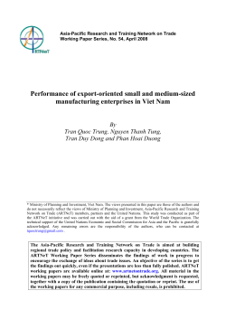 Performance of export-oriented small and medium