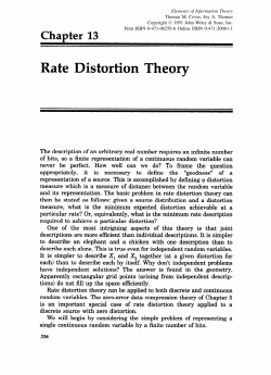 "Rate Distortion Theory". In: Elements of Information Theory