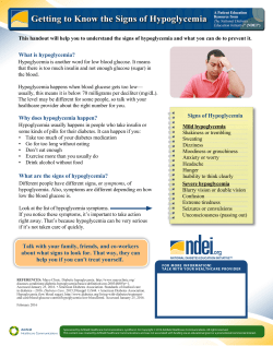 Getting to Know the Signs of Hypoglycemia