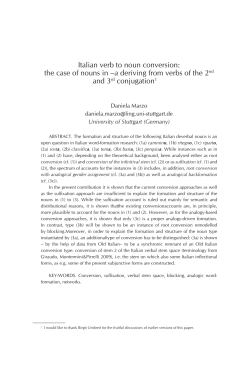 Italian verb to noun conversion: the case of nouns in &ndash;a deriving