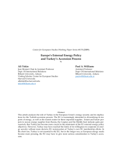 Europe`s External Energy Policy and Turkey`s Accession Process