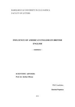INFLUENCE OF AMERICAN ENGLISH ON BRITISH ENGLISH