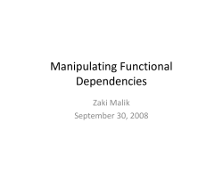 Manipulating Functional Dependencies