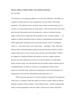 1 Obscure Objects of Media Studies: Echo, Hotbird and Ikonos By