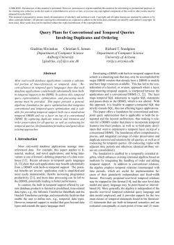 Query Plans for Conventional and Temporal Queries Involving