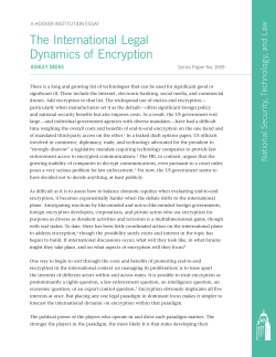 The International Legal Dynamics of Encryption