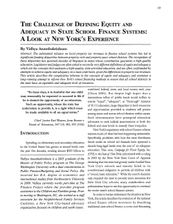 The Challenge of Defining Equity and Adequacy in State School