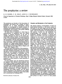 The porphyrias: a review - Journal of Clinical Pathology