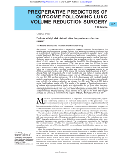 preoperative predictors of outcome following lung volume