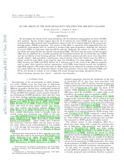 On The Origin Of The Mass-Metallicity Relation For GRB Host Galaxies