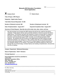 Grant App 11-12 MP3 Players - Mesquite ISD Education Foundation