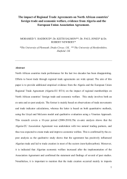 The impact of Regional Trade Agreements on North African