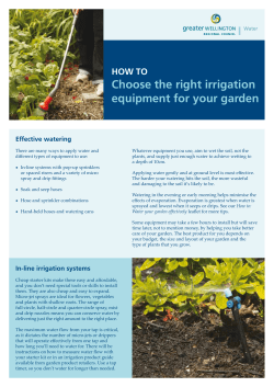 Choose the right irrigation equipment for your garden