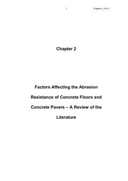 Chapter 2 Factors Affecting the Abrasion Resistance of Concrete